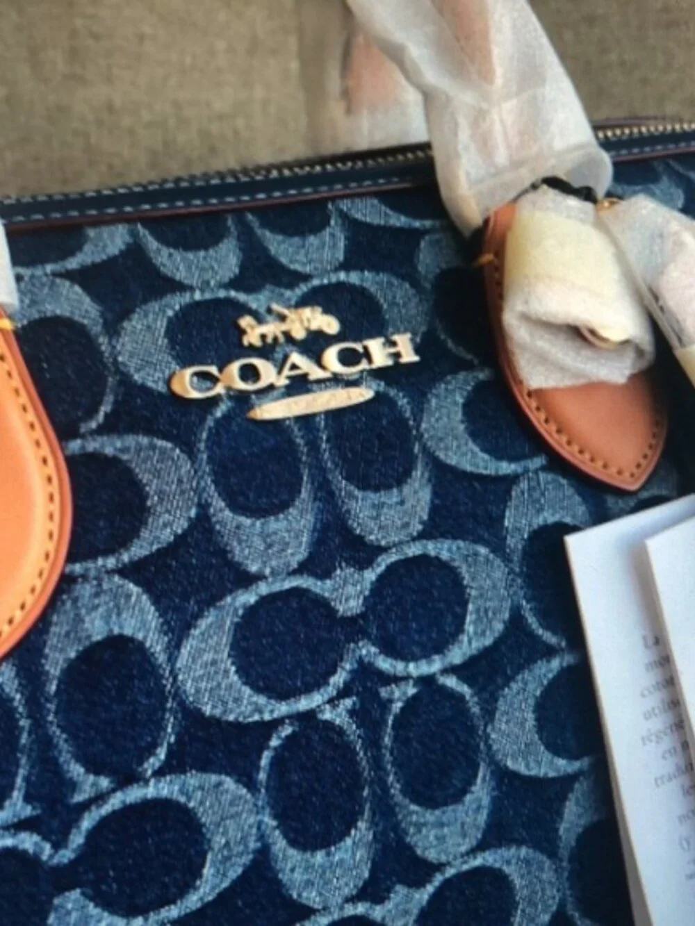 Coach Rowan Satchel Bag In Signature Denim Canvas NWT CY699 - Picture 6 of 8